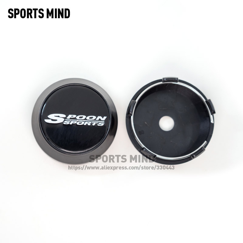 4 ชิ้น/ล็อต 60 มม.รถศูนย์ล้อ Hub Caps สําหรับ SPOON SPORTS WHEEL Emblem โลโก้ CE28 ขอบ TE37 โตเกียว Time Attack