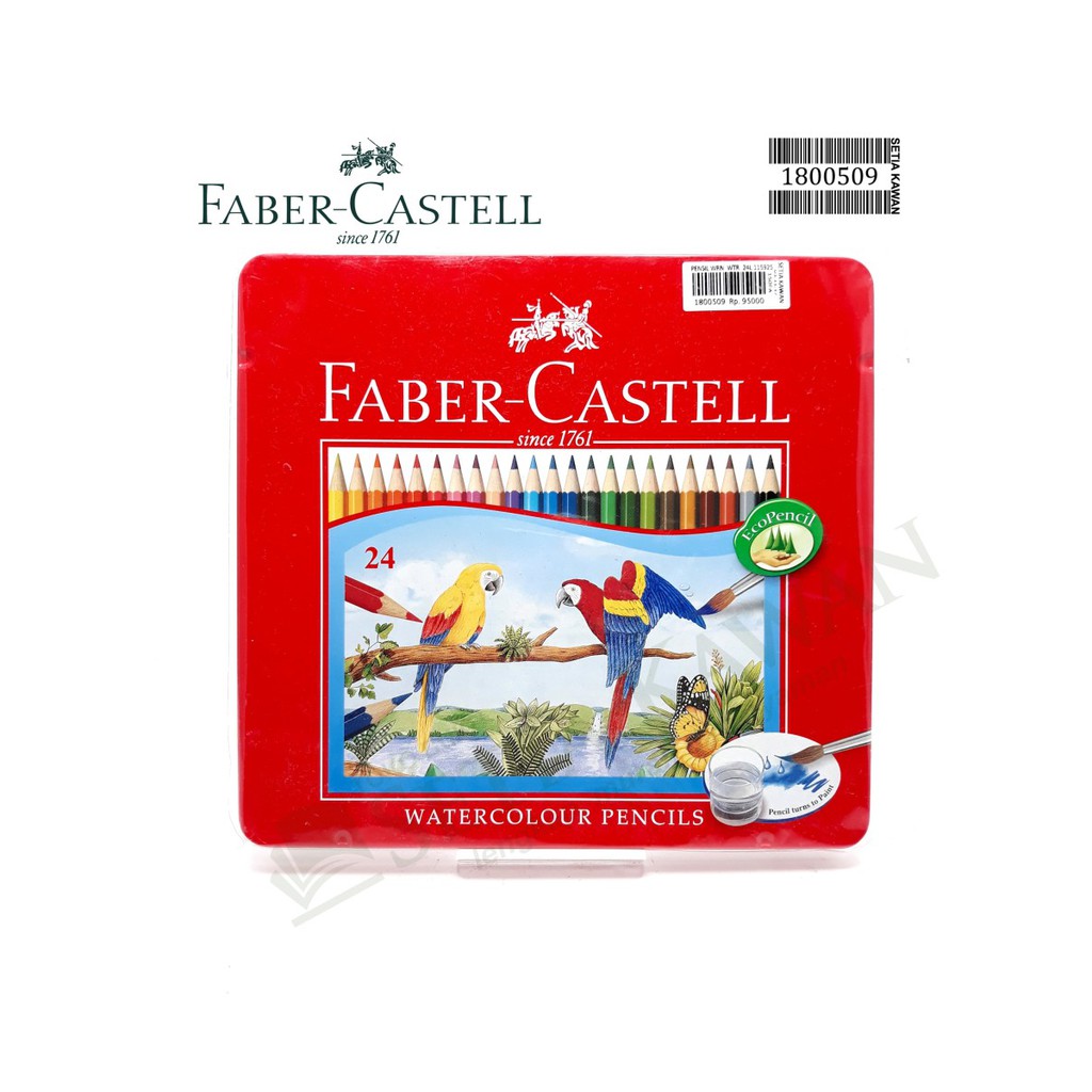 Faber Castell 24 Water Pencils Tin Packaging (ตลับดีบุก)