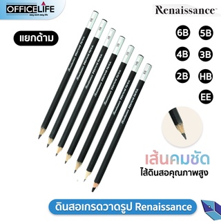 ดินสอไม้ ดินสอเกรดวาดรูป Renaissance Drawing Pencil มีหลายความเข้มให้เลือก จำนวน 1 แท่ง