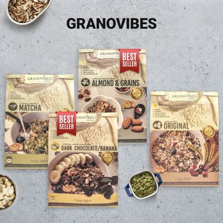 Granovibes กราโนไวบ์ส กราโนล่า น้ำตาลน้อย ลดปริมาณน้ำตาลจากสูตรกราโนล่าทั่วไปกว่า 80% ทานได้ทุกวัน ไม่ต้องอด