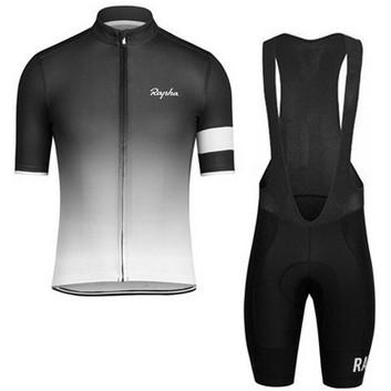 rapha pro ชุดเสื้อแขนสั้นสีเทาสําหรับขี่จักรยานเสือภูเขา