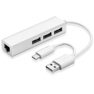 3 พอร์ตUSB 3.0 Hub USB + Type-C USB 2.0 Lan Rj45 สายเคเบิลเครือข่ายแบบพกพาข้อมูลความเร็วสูงHub