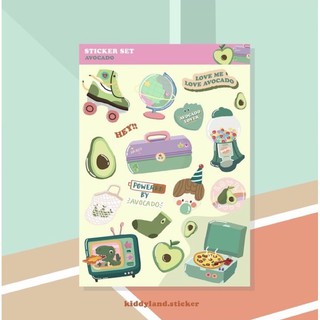 AVOCADO STICKER A6 (ธีมสีเขียวพาสเทล)