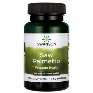 Swanson Saw Palmetto 320 mg 60 softgels สารสกัดจากปาล์มใบเลื่อย ผสม Pumpkin Seed Oil บำรุงต่อมลูกหมาก ลดผมร่วง ในเพศชาย