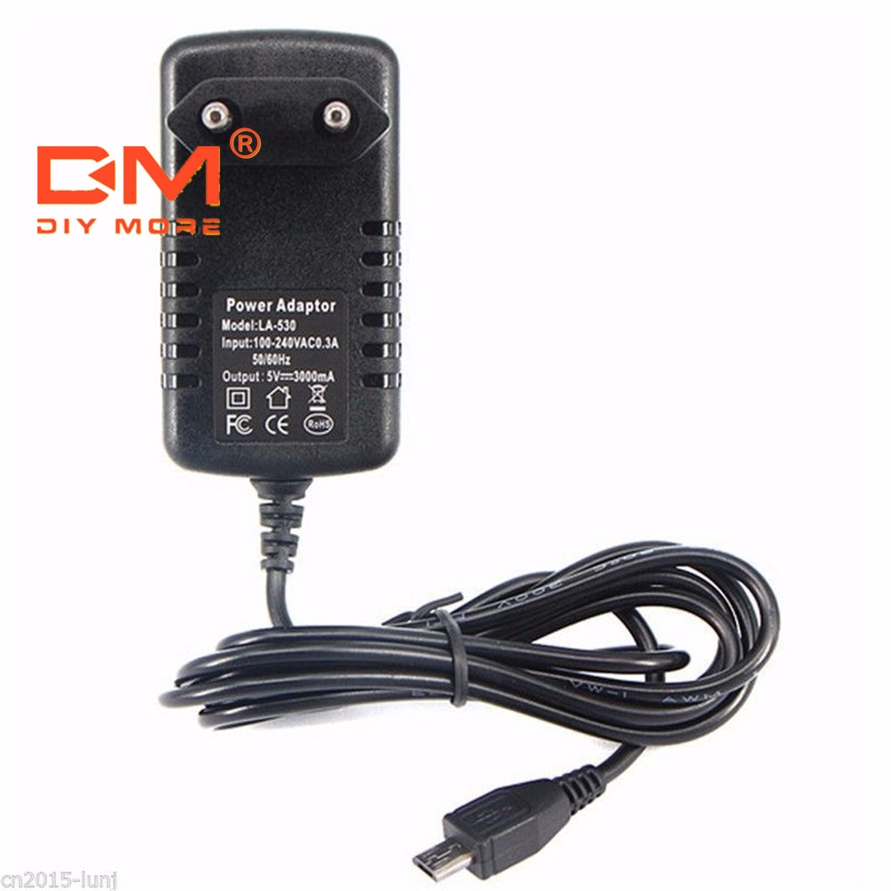 DIYMORE 5V 3A เครื่องชาร์จพาวเวอร์ซัพพลาย AC DC Converter Adapter DC EU 3000mA MICRO USB 15W - รูปที่ 3