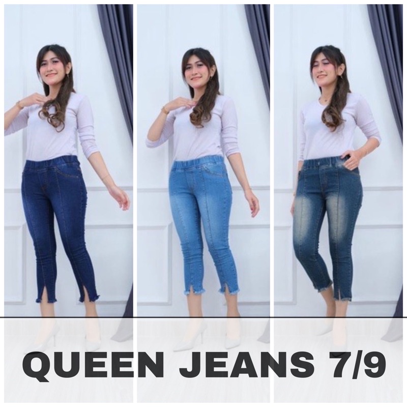 VAVA 7/9 FRONT LINE JEANS|QUEEN 7/9 FRONT LINE JEANS WITH BOTTOM SPLIT