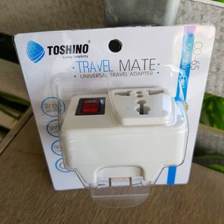 [ทักแชทก่อนสั่ง] TOSHINO TRAVEL MATE ปลั๊กแปลงขาแบน พร้อมสวิทช์ เปิด-ปิด รุ่น CO-6S