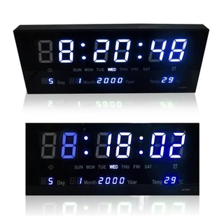 นาฬิกาดิจิตอล LED DIGITAL CLOCK แขวนผนัง รุ่น JH3615 สีฟ้า