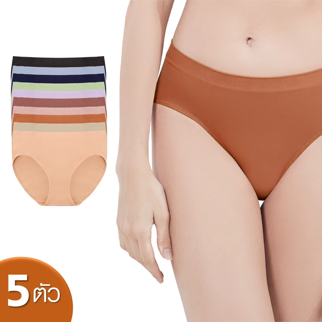 [สุดคุ้ม 5 ตัว] CHERILON Soft & Stretch เชอรีล่อน กางเกงในครึ่งตัว กางเกงในนุ่มกระชับยืดหยุ่น ใส่สบาย ซับเป้า NIC-TSUD05