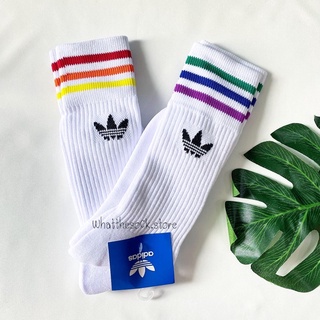 พร้อมส่ง‼️(1 Set มี 2 คู่) ถุงเท้าข้อยาว ถุงเท้าแฟชั่น ถุงเท้า Adidas สเก็ตบอร์ด old school