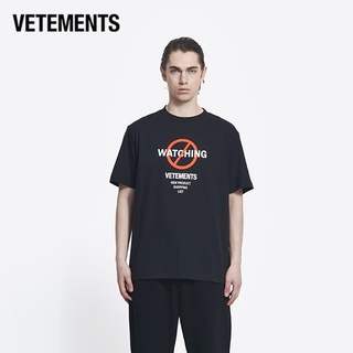 แฟชั่น Vetements เสื้อยืดลําลอง ผ้าฝ้าย แขนสั้น พิมพ์ลาย เรียบง่าย แฟชั่นฤดูร้อน สําหรับคู่รัก