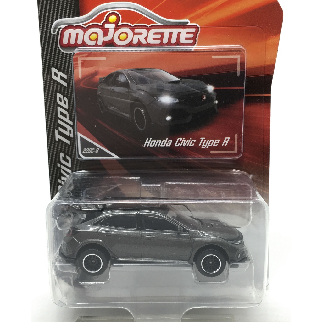 Majorette Honda Civic Type R - Dark Grey Color /Wheels D6SBCL /scale 1/58 (3 inches) Package with Ca