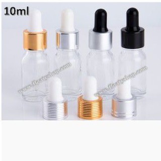 10ml ขวดแก้วใส ขวดน้ำยา ขวดน้ำมัน ขวดหยด ขวดแก้วดรอปเปอร์