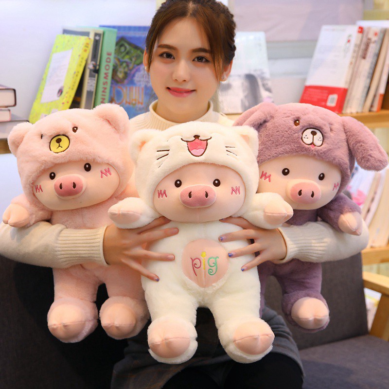 30cm40cm50cm Kawaii Cross-dressing Piggy Plush Toy Soft Cartoon Animal ...