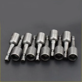 จำนวน 10 ตัว หัวบล็อค ยิงน็อต บล็อคขันสกรูใส่สว่าน เบอร์ 8,10 มม. Magnetic Power 8,10 mm. 10 Piece🎈THE TOOLS🎈