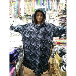 เสื้อกันฝนลายพราง ชุดยาว แบบหนา Freesize