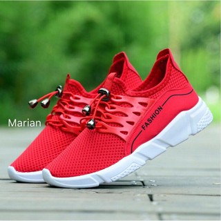 Marian รองเท้าผ้าใบผู้หญิงสีแดง รุ่น A028- Red