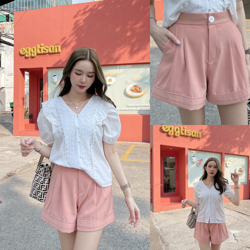 ครีม/พีช/ฟ้า/เขียวมะนาว/ดำ SLYQ SMOOTH HIGH WAIST SHORTS กางเกงขาสั้นเอวสูงทรงเบสิค ผ้าดีมากกกก