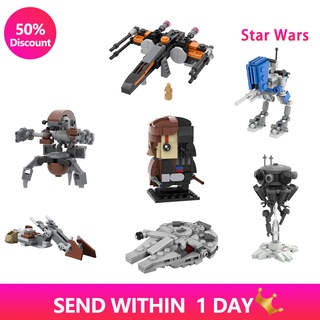 ของเล่นบล็อกตัวต่อเลโก้ Star Wars Skywalker Fighter Speeder Bike Falcon เสริมการเรียนรู้เด็ก