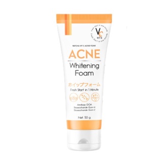 💥พร้อมส่ง | ถูก | ของแท้💯VC Acne Whitening Foam โฟมน้องฉัตร โฟมรัชชา วีซีโฟมลดสิว