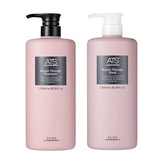 ATS Repair Therapy​ Shampoo,ATS​ Repair​ Mask (1000ml) ของแท้ 100% แชมพู มาส์กเข้มข้นเคราติน ฟื้นฟูผมแห้งเสีย​