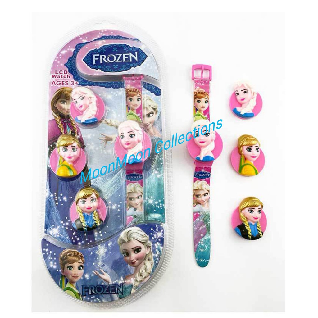 LCD นาฬิกาเด็กการ์ตูน Spiderman Avenger Ultraman Batman Frozen Kitty Pony Princess Barbie PJ Mask Mi