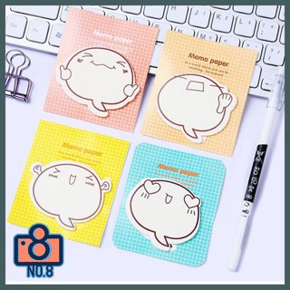 No.8 (1 ชิ้น) โพสอิท emote  คละแบบ Sticky note กระดาษโน๊ต post-it 9*7.5 cm