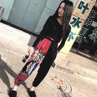 👩 กางเกงผู้หญิงสังคมจิตวิญญาณสไตล์ใหม่กางเกงลำลองกางเกงเก้าของผู้หญิงอินเทรนด์