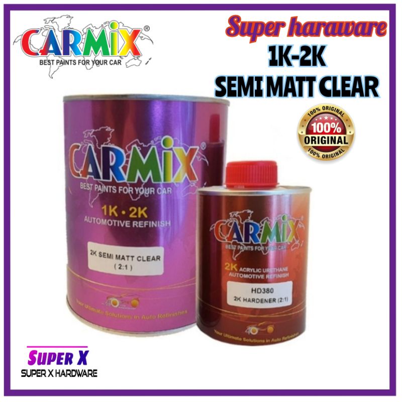 Carmix 2:1 2K Matt Clear (1Lt Matt clear พร้อมฮาร์ดเทนเนอร์ 500ml)/Clear 2k/2k