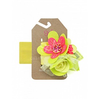 SATI - ผ้าคาดผม NP. HB  YELLOW PINK BLOSSOM HB086