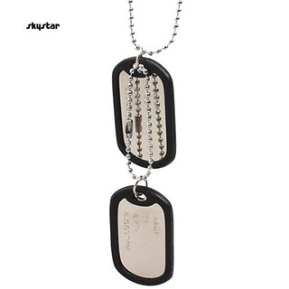 SKYSTAR_Mens Womens Fashion Cool Dog Tag Pendants Beaded Necklace Chain