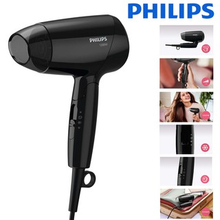 PHILIPS EssentialCare ไดร์เป่าผม (1200 วัตต์, กะทัดรัด) รุ่น  BHC010/10 สีดำ