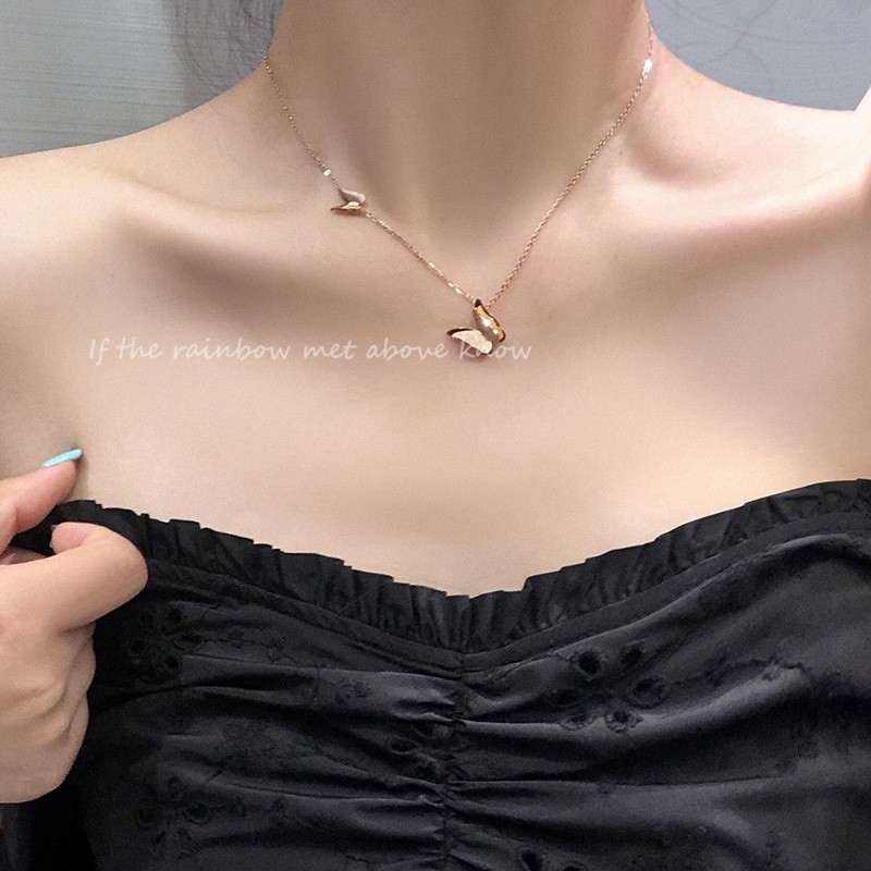 MND003 ♡สร้อยคอโซ่ จี้รูปผีเสื้อ