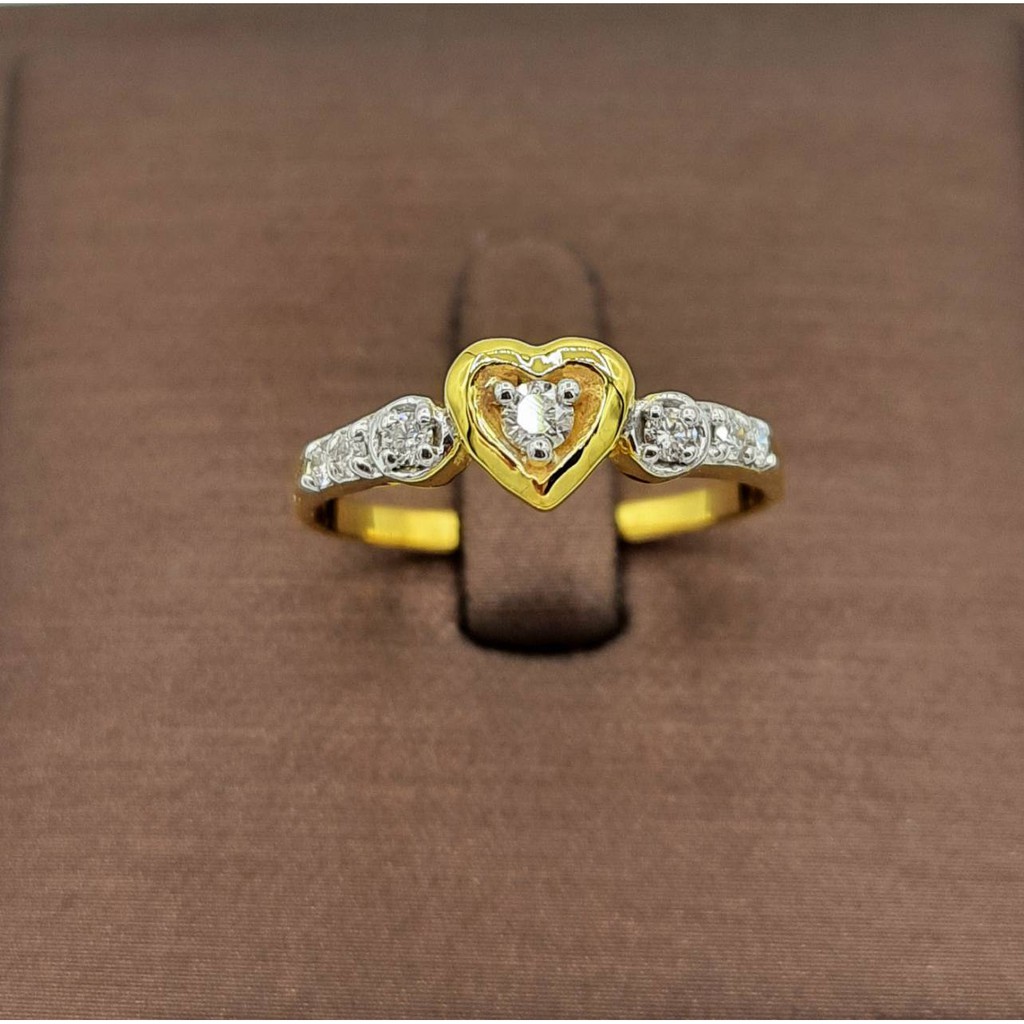 SK Jewelry 💍💗แหวนเพชรแท้หัวใจสวยๆงามๆ💍💗 ทองแท้ 9K  (37.50%) 🔥🗃 SK-R0016🔥💍💗