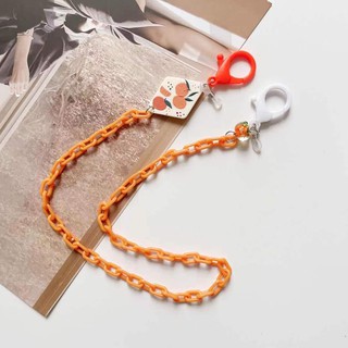 New creative cartoon fruit orange acrylic lanyard necklace glasses chain earphone chain mask chain