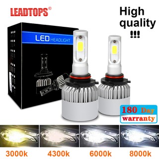 LEADTOPS ไฟตัดหมอก LED แบบ H4 H7 H11 H8 HB4 H1 H3 9005 HB3 Auto S2 72W 8000LM 3000K 6500K 4300K 8000K สำหรับไฟหน้ารถยนต์ 1 คู่