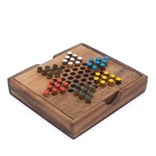 SiamMandalay CHINESE CHECKERS 6" บอร์ดเกม วางกลยุทธ  ฝึกสมอง ไม้จามจุรี