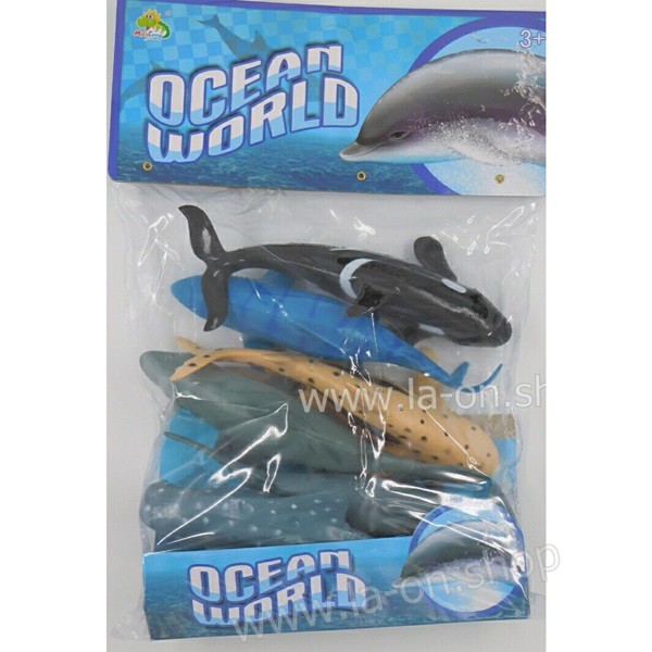 ปลาทะเล ปลาฉลาม ปลาโลมา Ocean World 6 ตัวในถุง พร้อมส่ง