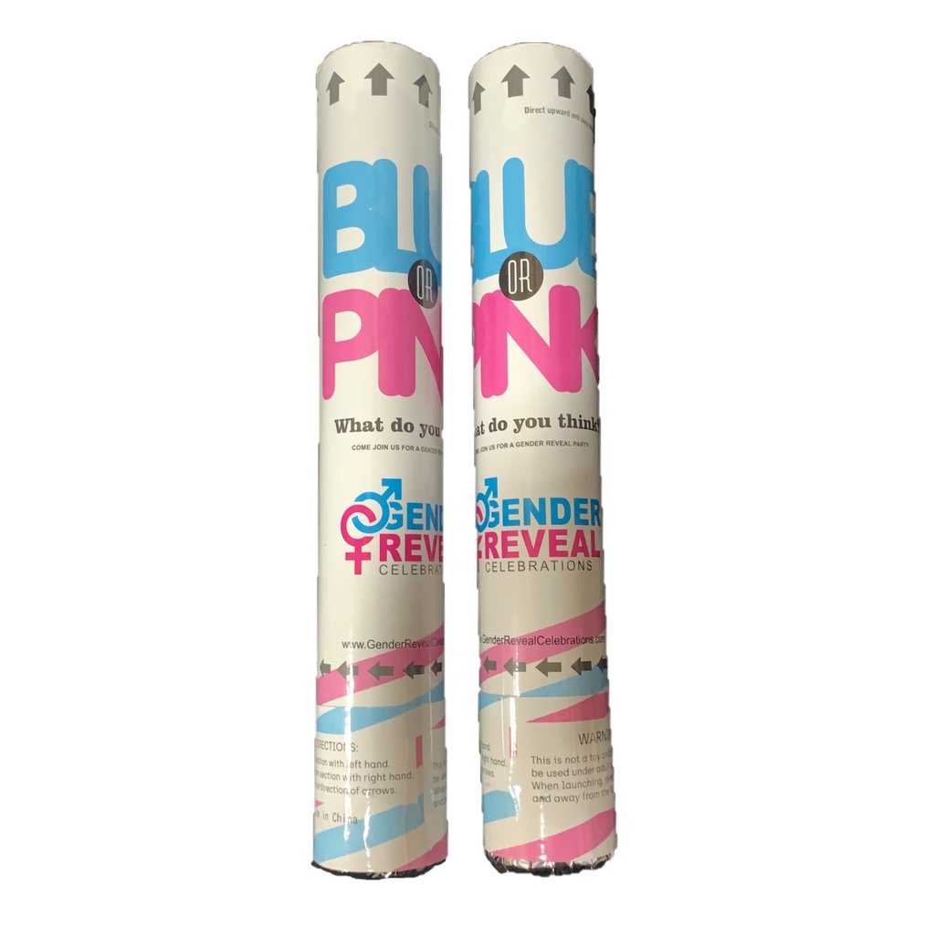 Kodayz Gender Reveal Party Poppers (Paper Poppers), In Blue Or Pink, ชุด 2 ชิ้น สําหรับเพศเปิดเผยการ