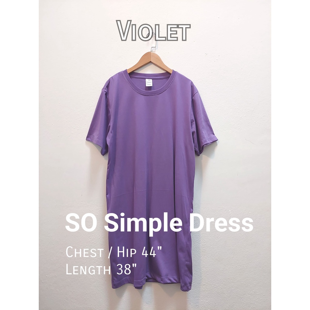 Cotton Dress สีม่วง Collection : Colorful Week อก/สะโพก 44" ยาว 38" เดรสผ้าคอตตอนสวมใส่สบาย สำหรับสา