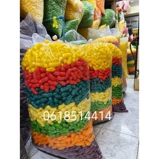 อาหารปลาข้าวโพดหลากสีขนาดไซต์20×43(มี7-8สี) 2-2.5โล