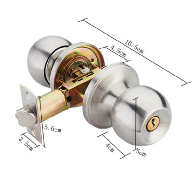 Home Round Door Handle Door Knob Lock Entrance Passage Door Lock With Keys