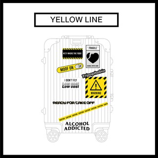 MOOF49 Yellow Line Sticker - สติกเกอร์ ขนาด A4 Waterproof กันน้ำ ไม่ทิ้งคราบกาว