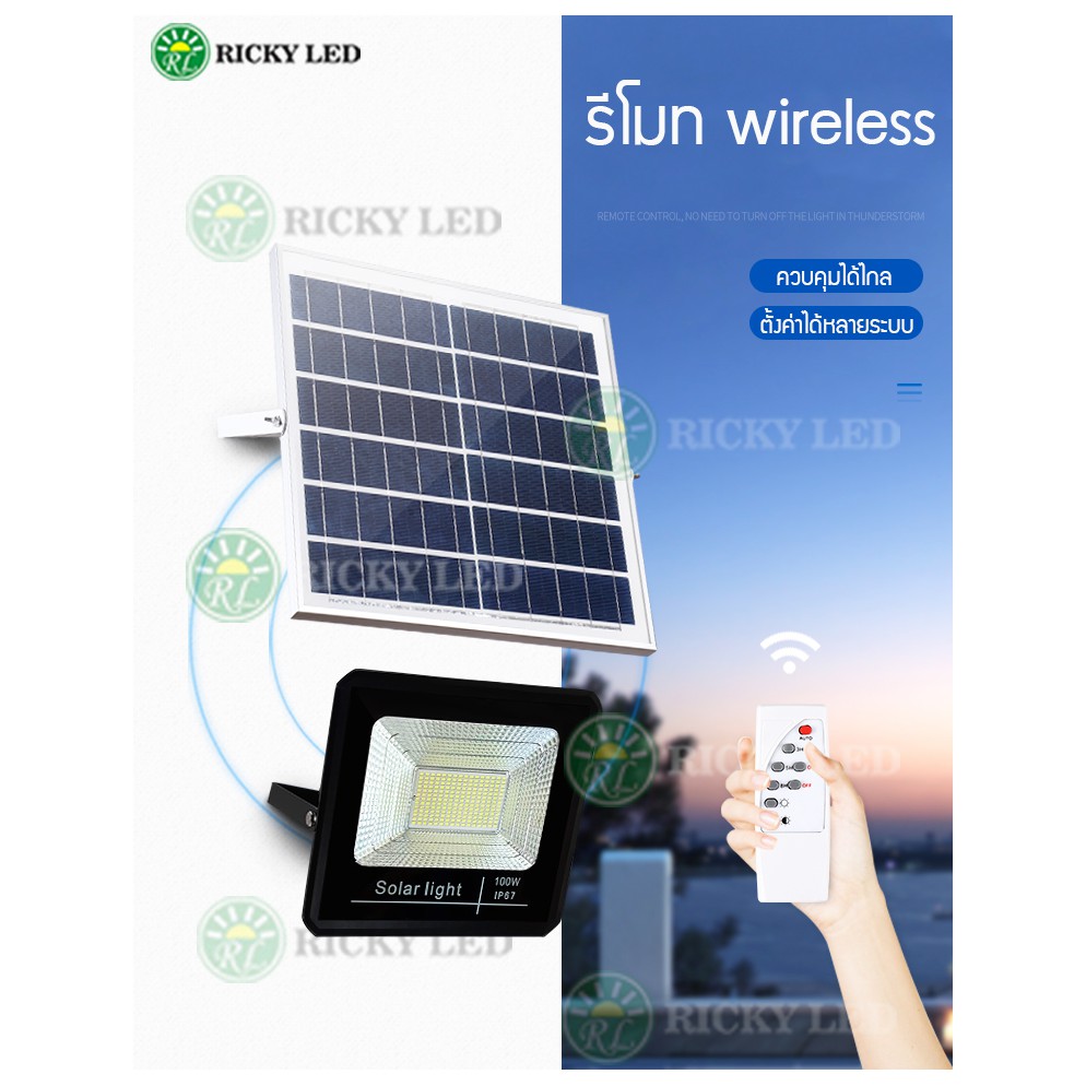 Rickyled TenMeet Spotlightsolar โซลาร์เซลล์ แสงขาว สปอตไลท์โซล่าใช้ภายนอก โคมไฟโซล่าเซลล์ รุ่นTenmeet กันน้ำกันฝน