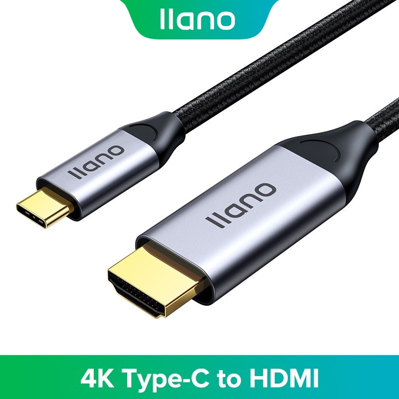 Llano Type C To Hdmi 4k อะแดปเตอร์แปลงสายเคเบิ้ลวิดีโอ 1.8 เมตร