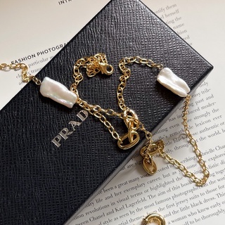 LAC.COLLECTION - Paula Double Layered Necklace/ สร้อยคอสีทองและมุก 2 ชั้น