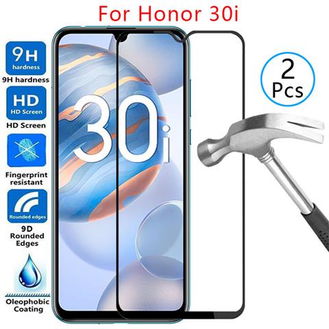 9d ป้องกันหน้าจอกระจกนิรภัยสําหรับ Huawei Honor 30i ฝาครอบ Honor30i Honer Onor 30 i I30 โทรศัพท์สมาร