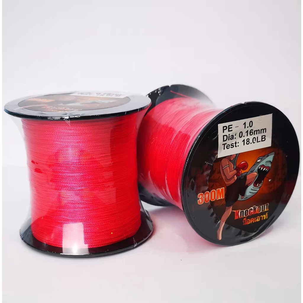 1-2วัน(ส่งไว-ราคาส่ง) KNOCKOUT 300m X4 -Red สายPEถัก 4 ยาว สีแดง 300เมตร *น็อคเอาท์*【TFM】 ราคา ถูกที่สุด ดีลบีเคเค แกลเลอรีภาพที่ 3