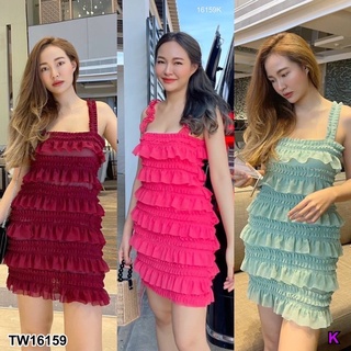 เดรสสั้นฟรุ้งฟริ้ง ซิปหลัง สายเดรสย่นระบาย มีซับในนะค้า ทรงสวย เข้ารูปนิดๆ ใส่ง่ายใส่สบายไม่ร้อน