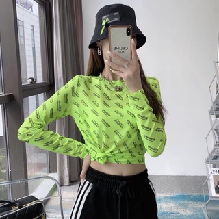 เสื้อซับในผ้าตาข่ายสำหรับผู้หญิงเสื้อผ้ากันแดดผ้าไอซ์ซิลซ์แขนยาวสำหรับใส่ด้านนอกเสื้อใส่ช่วงฤดูร้อนใส่แล้วดูผอมพิมพ์ลายต